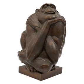 Marshall Maynard Fredericks (1908-1998) The Thinker Signed Bronze Modernist Sculpture