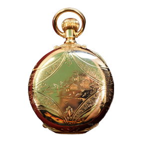 Antique Howard 14K Gold Hunters Case 17 Jewel Split Nickle Movement Series VII Engraved Pocket Watch