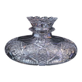 Monumental American Brilliant Period Cut Glass Signed Libbey “Empress” 15" Flower Center Vase