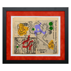 Keith Haring – Marker Drawing on New York Post Page (February 2, 1984)