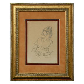 Max Beckmann Pencil and Graphite Drawing