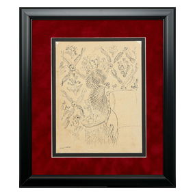 Henri Matisse – Ink Drawing on Paper (Interior with Seated Woman)