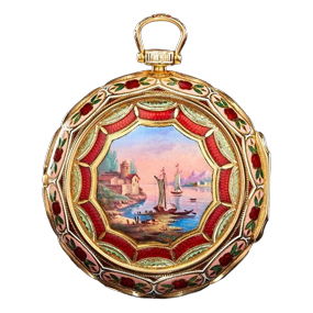 An Enamelled Gold Triple Cased Verge Watch for the Ottoman Market, Markwick Markham & Borrell, London, Inner Case Marked 1813