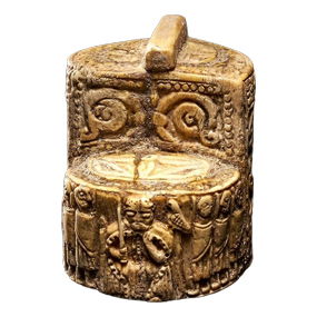 A Highly Rare Bone Chess Piece in the Form of a King, Middle Ages