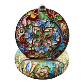 Feodor Ruckert<br>Silver Gilt Shaded<br>Enamel Snuff Box