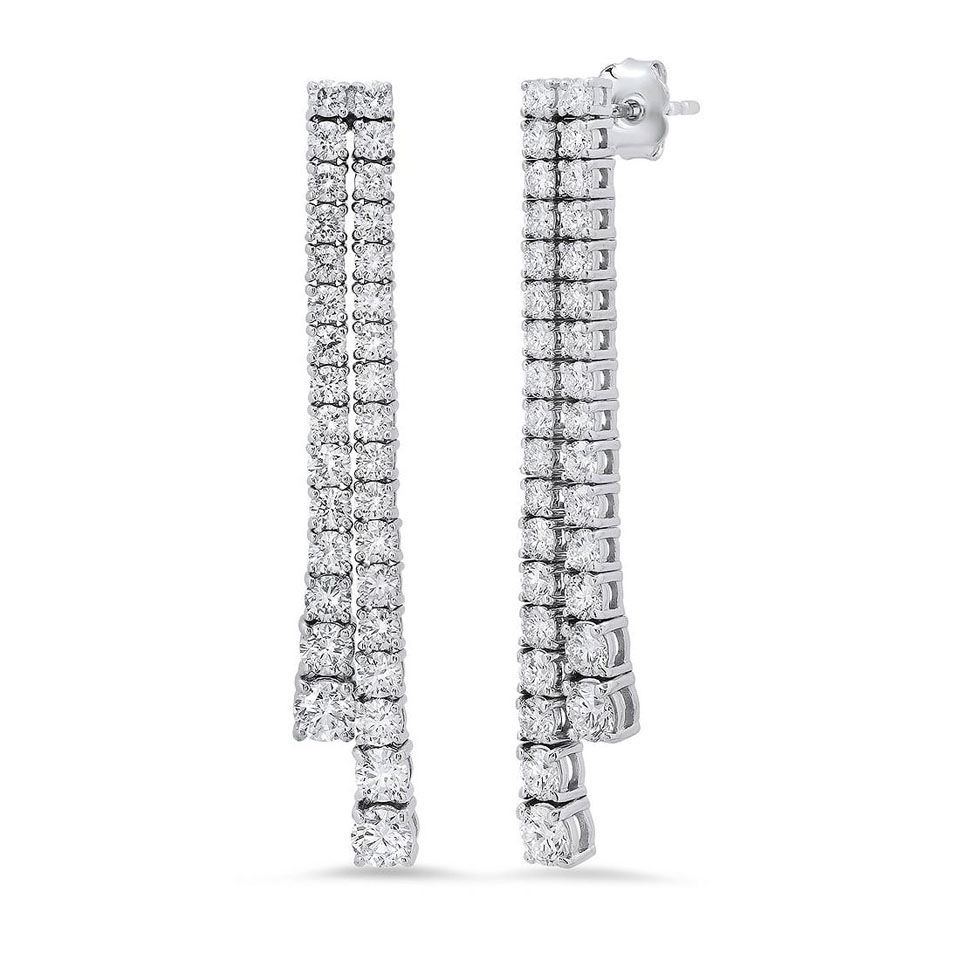14K White Gold Settings with 3.95ct Diamond Earrings
