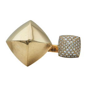 Hermès Collier de Chien Rock 18K Rose Gold and Diamond Ring