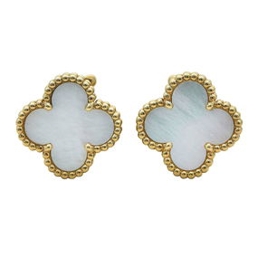 Van Cleef & Arpels Alhambra (Vintage) 18K Yellow Gold and Mother-of-Pearl Earrings