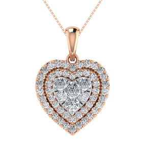 Diamond 3/4 Ct.Tw. Heart Pendant in 10K Rose Gold