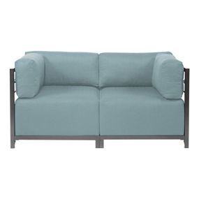 Howard Elliott Sterling Axis Blue Loveseat Contemporary Design
