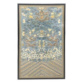 Antique Chinese Forbidden City Imperial Dragon Tapestry