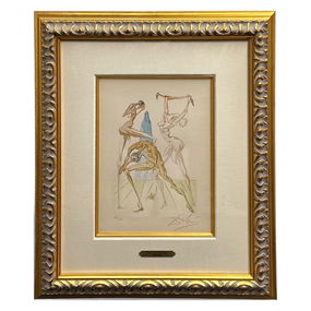 Salvador Dali, The Solid Curbstones, Wood Engraving