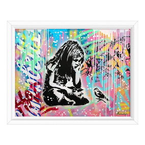 Nastya Rovenskaya- Original Oil on Canvas “Innocence Amidst Chaos”