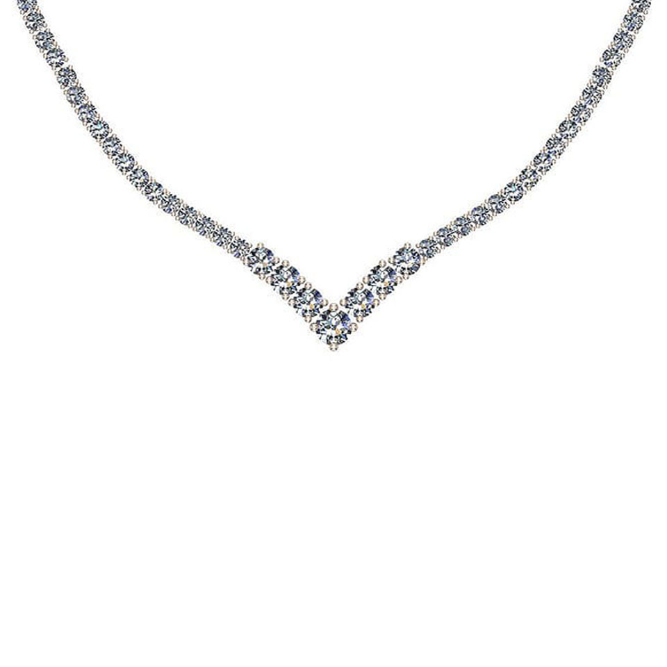 Certified 6.97 Ctw SI2/I1 Diamond 14K Rose Gold Necklace