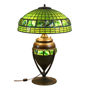 Tiffany Studios <br>“Turtleback Tile”<br>Table Lamp