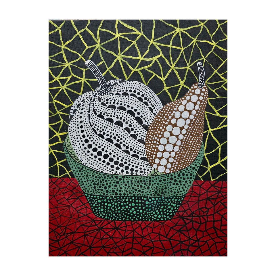 Yayoi Kusama Japanese (b.1929) Oil on Canvas Painting in the Style of. Kusama Pop Art