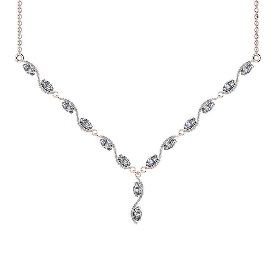 14.72 Ctw SI2/I1 Diamond 14K Rose Gold Pendant Necklace