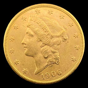 1906-S Gold $20 Liberty Head Double Eagle Uncirculated