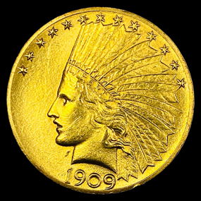 1909 Indian Head Eagle $10 Gold Coin Uncirculated