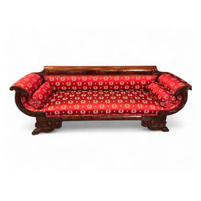 American Classical Carved Mahogany Sofa
