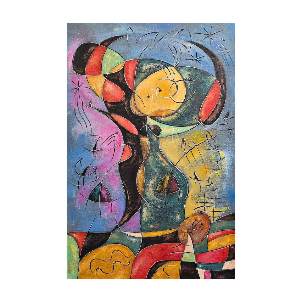 Joan Miro Spanish 1893 - 1983 Oil on Canvas in the style