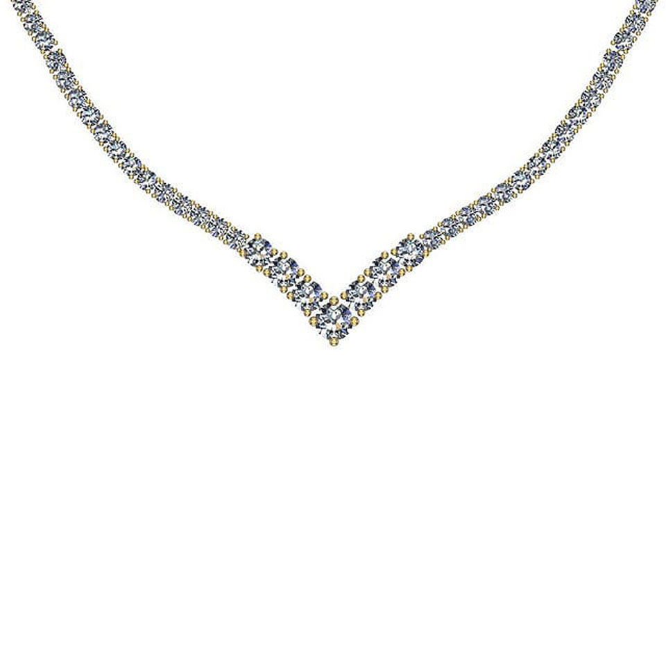Certified 6.97 Ctw SI2/I1 Diamond 14K Yellow Gold Necklace