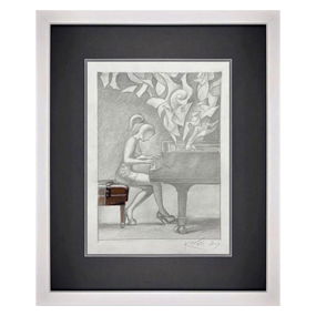 Mark Kostabi, “Visible Sound” Framed Original Drawing on Paper