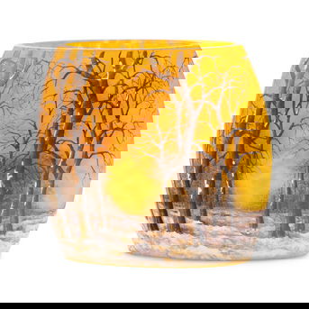 A Daum Nancy 'Winter' Enameled Glass Pillow Vase