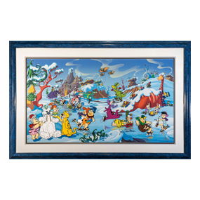 Hanna Barbera Signed Sericel “Winter in Bedrock” HC 4/40