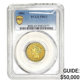 1901 $5 Gold Half Eagle PCGS PR63