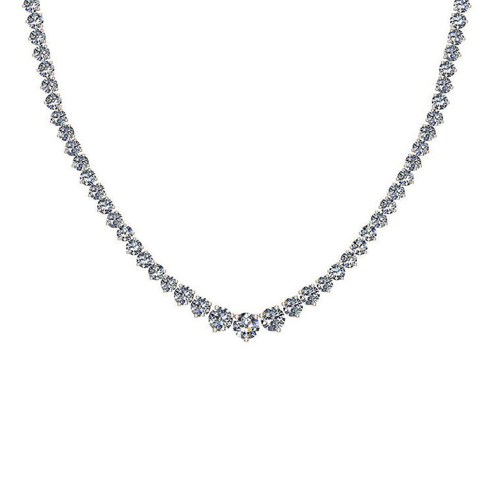 Certified 5.63 Ctw SI2/I1 Diamond 14K Rose Gold Necklace