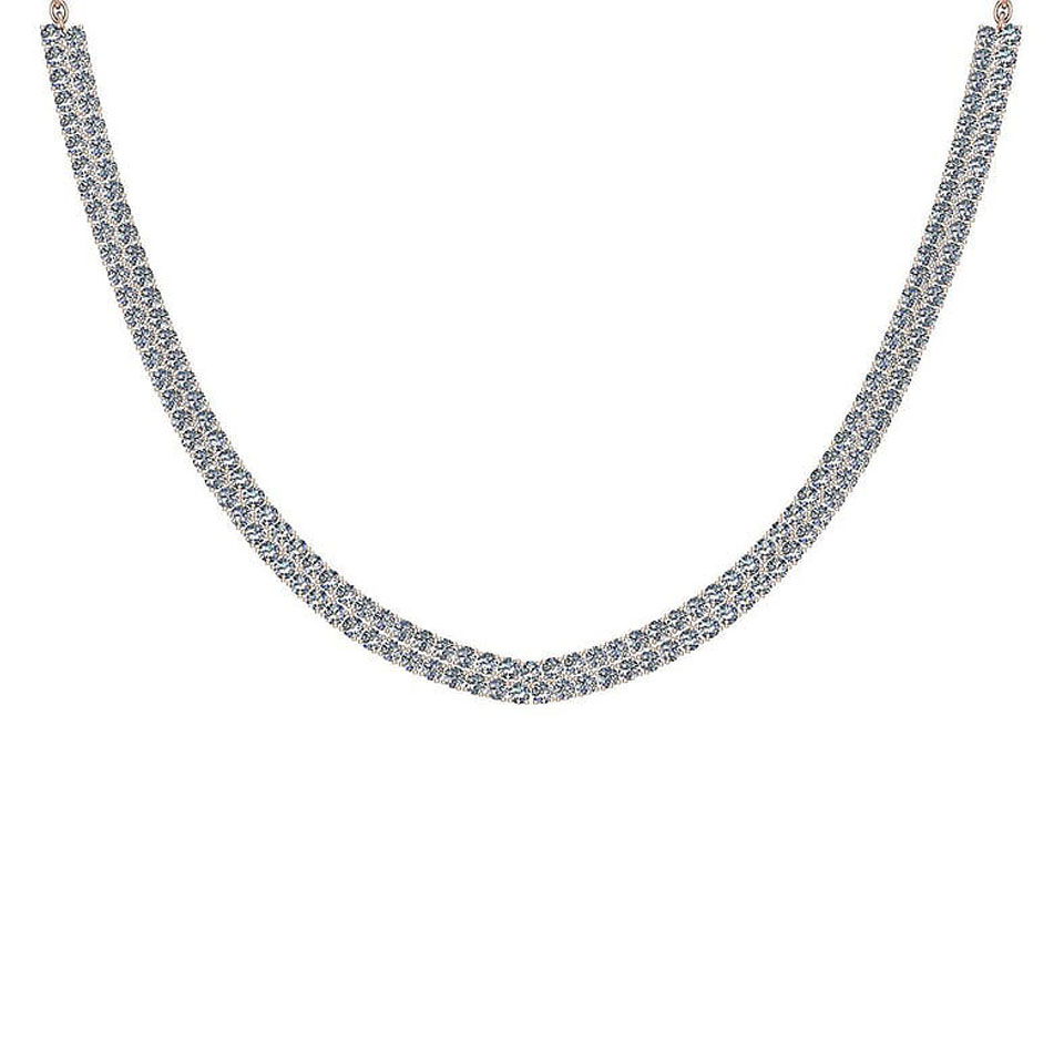 Certified 17.00 Ctw SI2/I1 Diamond 14K Rose Gold Necklace