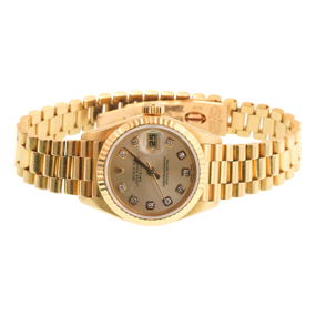 18kt Gold Ladies Rolex DateJust with Diamonds
