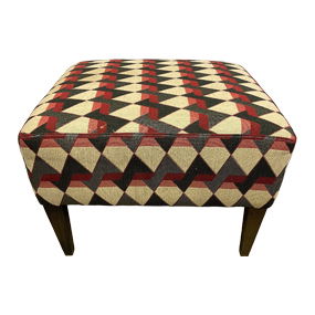 Bassett Upholstered Red Geometric Ottoman