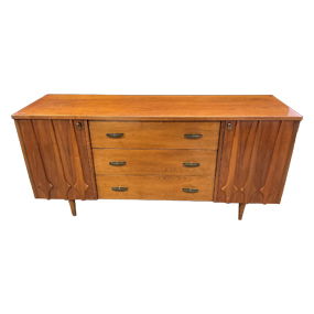 Vintage MCM Style Walnut Wood Credenza