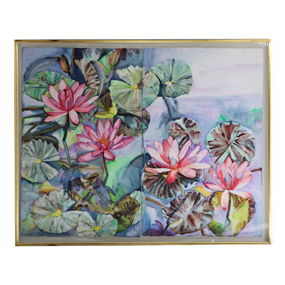 Patricia Tobacco Forrester (1940-2011) American, Original Watercolor on Paper, “Waterlilies”