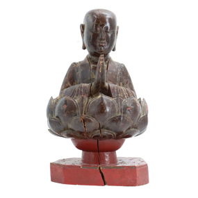 Early 18th Century Chinese Carved Monk