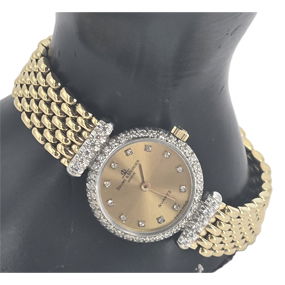 Marked 18k Gold and Diamond Baume & Mercier Wristwatch