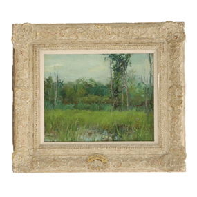 Robert William Vonnoh (1858-1933) American, Oil on Canvas Impressionist Landscape “Landscape”