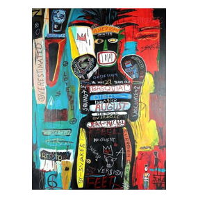 Large In the Manner of Basquiat Original Painting