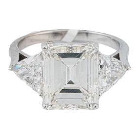 6.88ctw GIA VVS2/D-J Diamond and 18K 3-Stone Ring