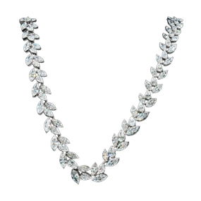 45.35ctw Pear and Marquise Cut Diamond 18K Necklace