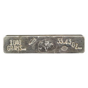 Hand-Poured 33.43 Troy Ounce .999 Fine Silver Bar