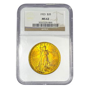 1923 $20 Gold Double Eagle NGC MS62