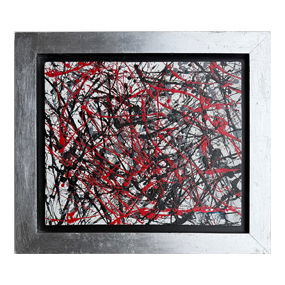 Jackson Pollock American Oil on Canvas Painting In The Style of. Rothko, Kline, & Pollock Era