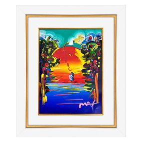 Peter Max, “Better World” Framed One-of-a-Kind Mixed Media, Hand Signed with Registration Number