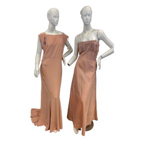 1920s Vintage Peach Crepe Evening Gown and More