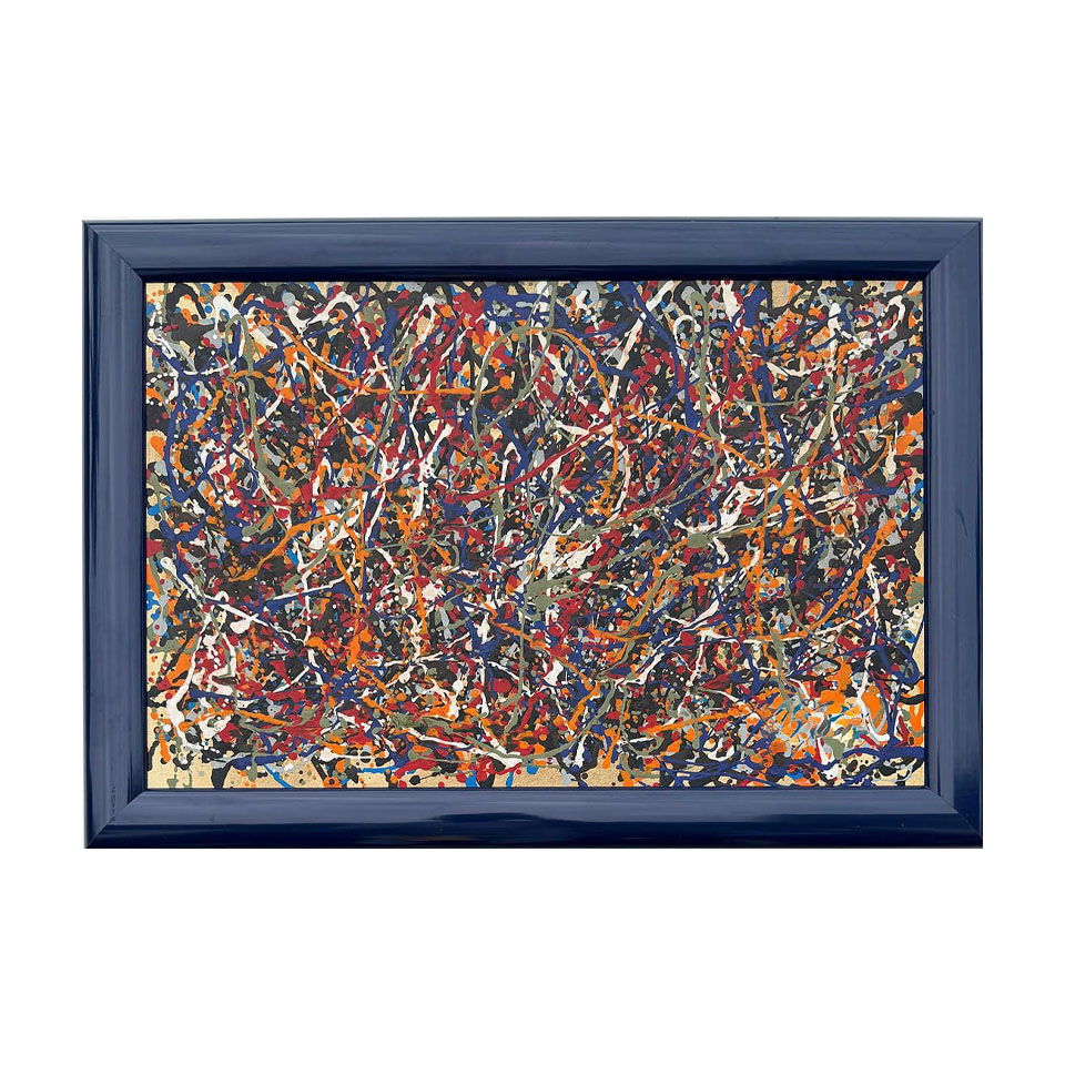 Jackson Pollock American Oil on Canvas Painting In The Style of. Rothko, Kline, & Pollock Era