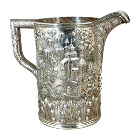 S. Kirk & Son Co. Sterling Silver Architectural Landscape Water Pitcher
