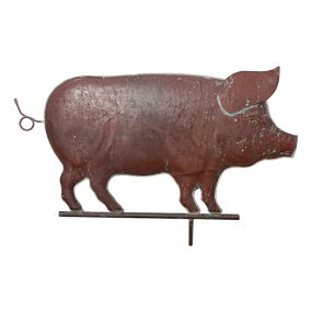 Antique Copper Pig Weathervane